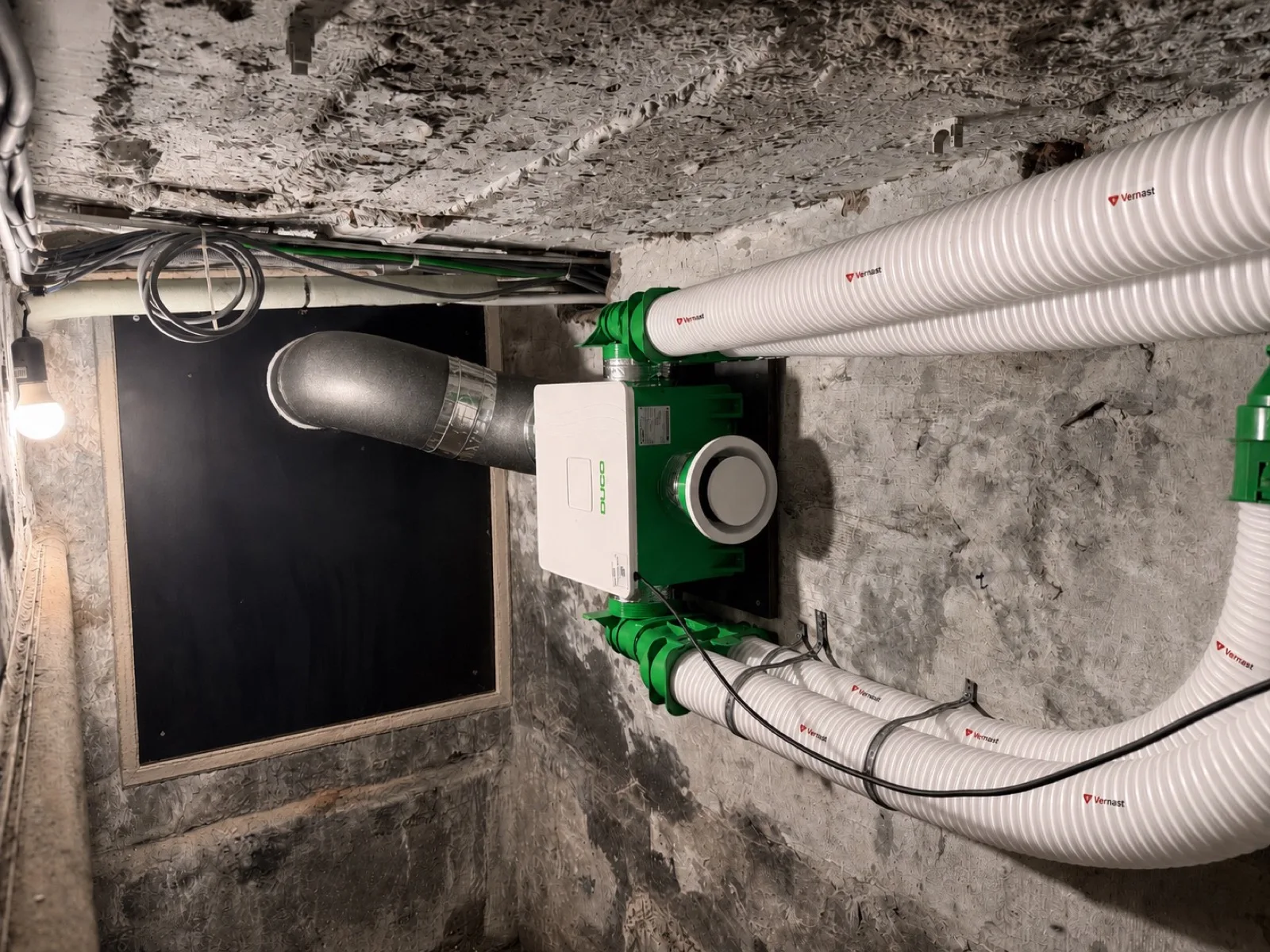 Geplaatste ventilatie-unit