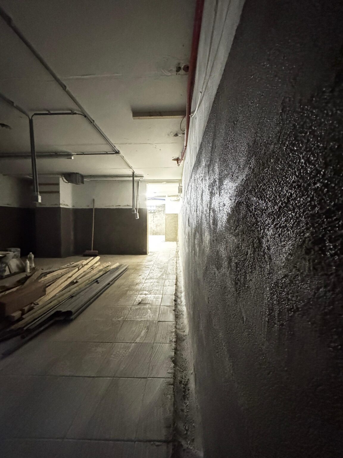 Raamzone met glazen bouwstenen waterdicht ingewerkt